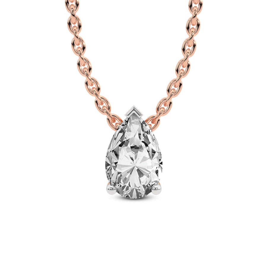 14ct Rose Gold Marisol Pear Lab Diamond Solitaire Necklace (2 Ct. Tw.) front image
