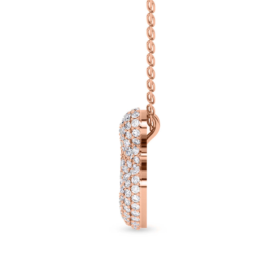 14ct Rose Gold Lab Diamond Initial E Necklace (1 Ct. Tw.) standing product image one