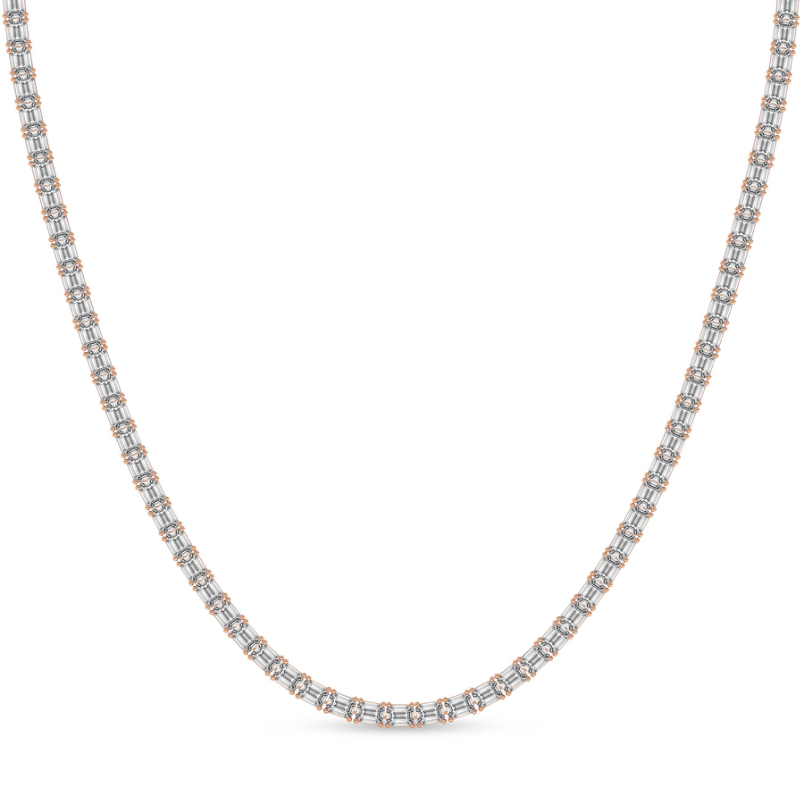 10kt Rose Gold Lorel Emerald Lab Diamond Tennis Necklace (15 Ct. Tw.) front image