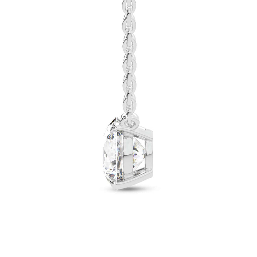 14ct White Gold Lluvia Round Lab Diamond Solitaire Necklace (5 Ct. Tw.) standing product image one