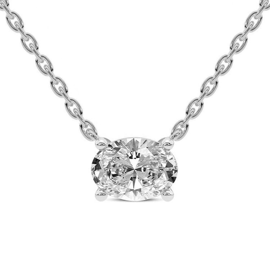 Platinum Fernanda Oval Lab Diamond Solitaire Necklace (1/2 Ct. Tw.) front image