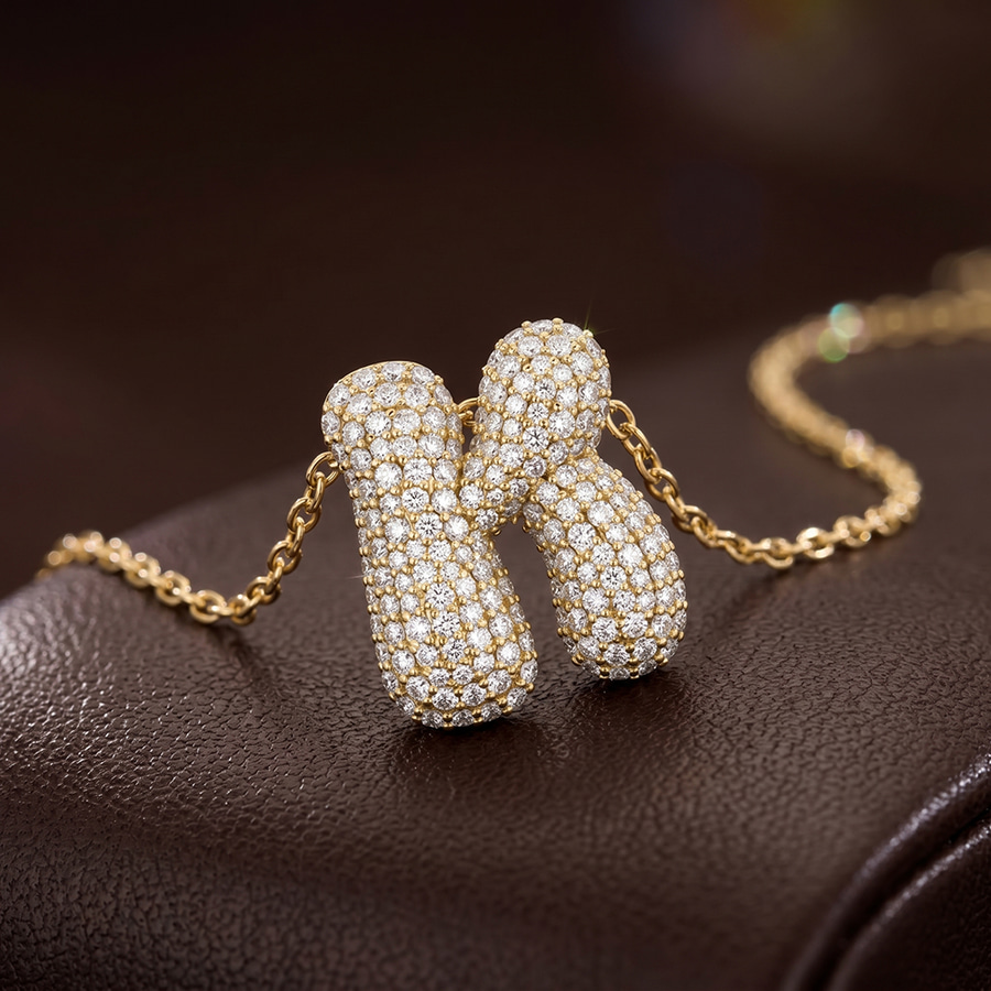 14kt White Gold Lab Diamond Initial K Necklace (1 Ct. Tw.) color product image one