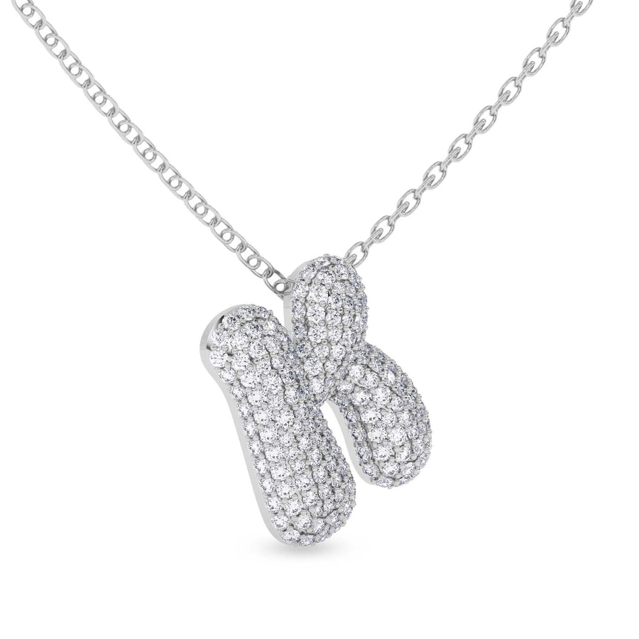 14kt White Gold Lab Diamond Initial K Necklace (1 Ct. Tw.) side right image one
