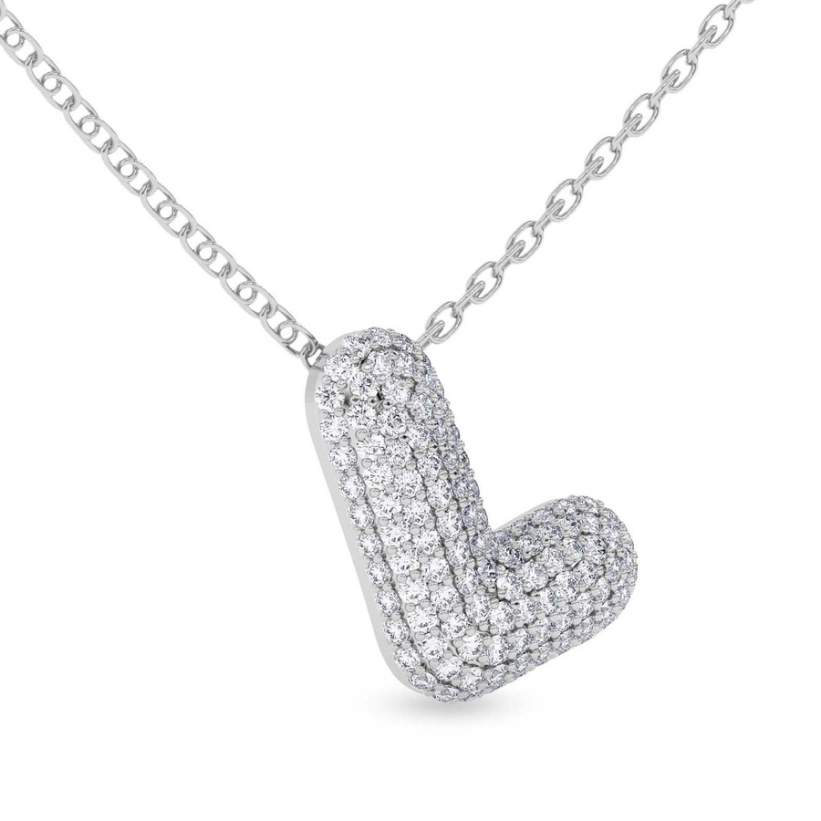 Platinum Lab Diamond Initial L Necklace (1 Ct. Tw.) left