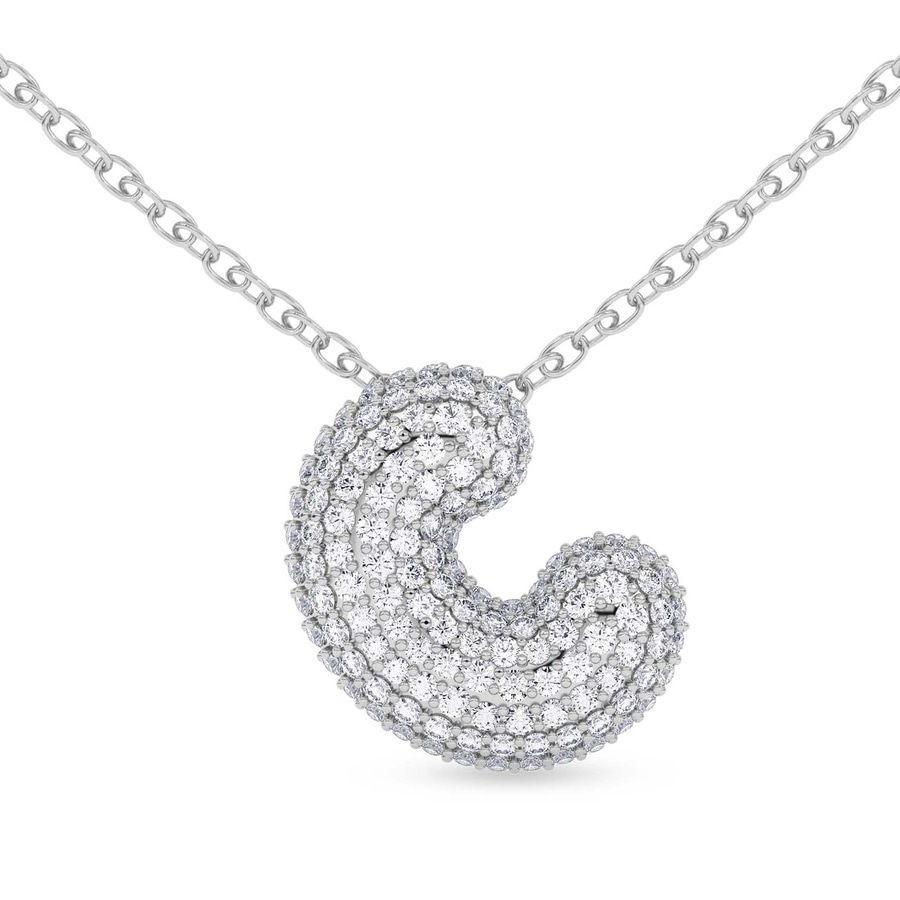 10kt White Gold Lab Diamond Initial C Necklace (1 Ct. Tw.) front image