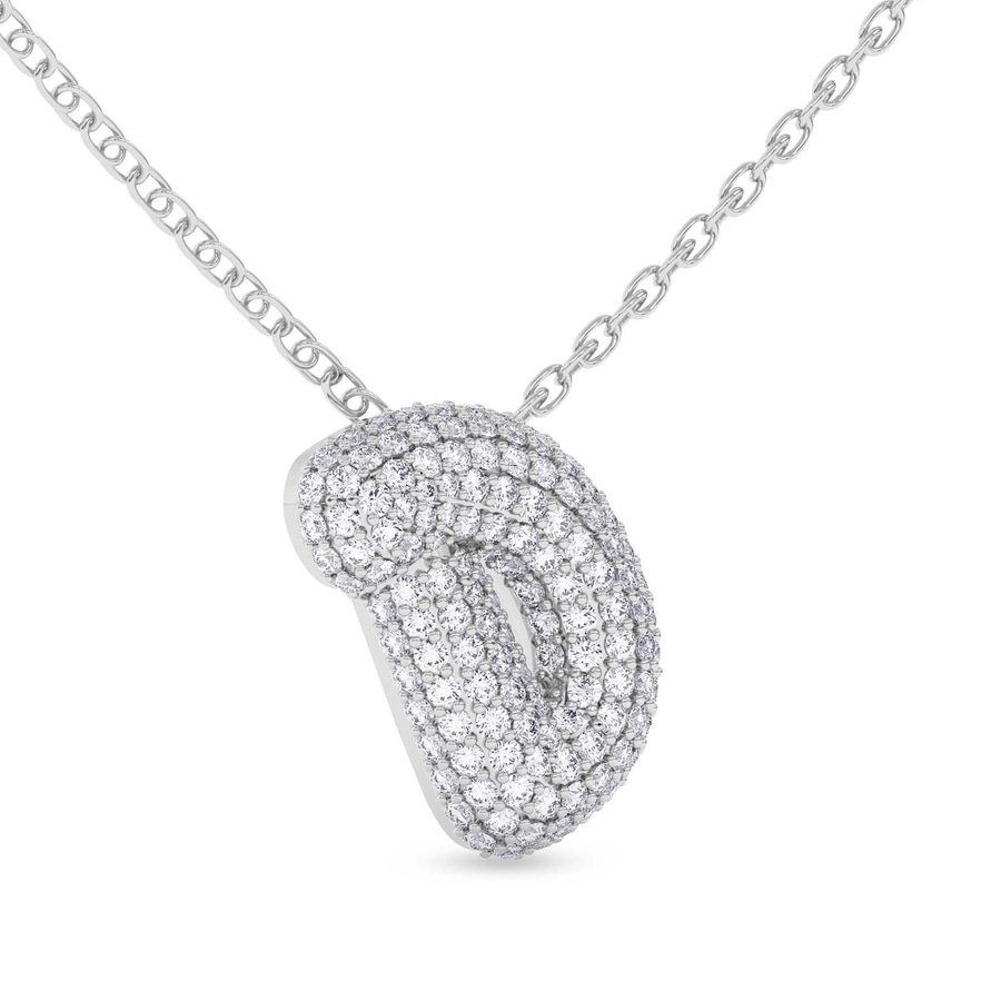 10kt White Gold Lab Diamond Initial D Necklace (1 Ct. Tw.) left