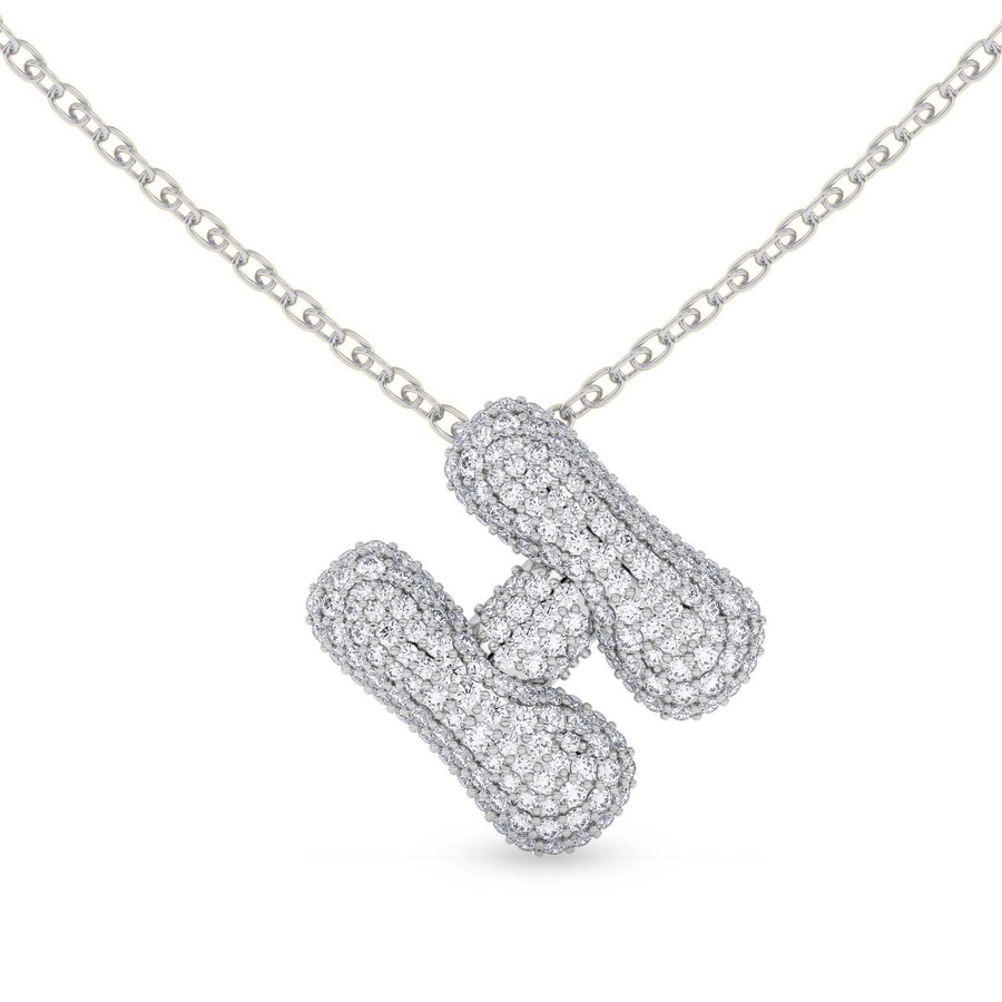 10kt White Gold Lab Diamond Initial H Necklace (1 Ct. Tw.) front image