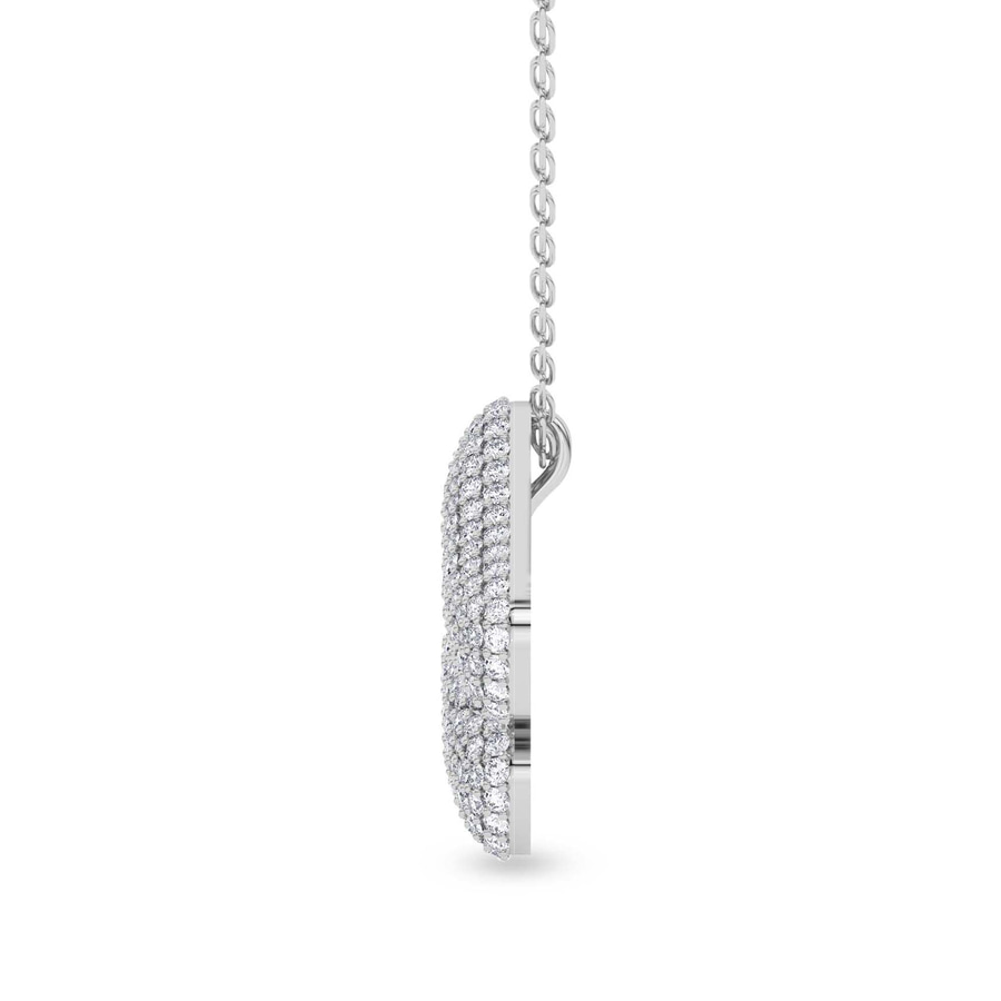 10kt White Gold Lab Diamond Initial H Necklace (1 Ct. Tw.) right