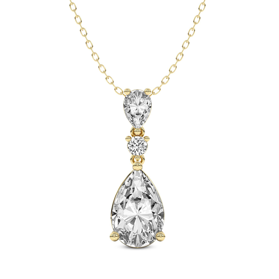 10kt Yellow Gold Moonlit Dangle Lab Diamond Fashion Necklace (1/2 Ct. Tw.) front image