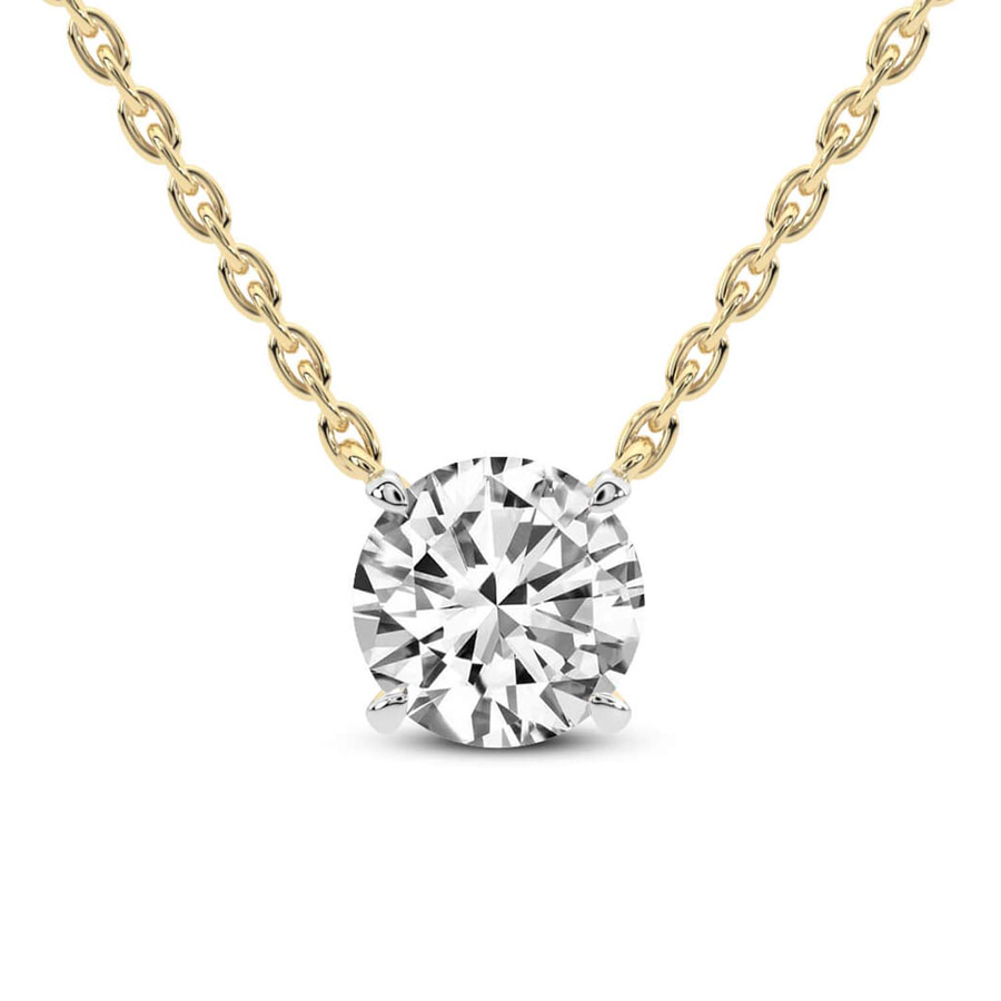 14kt Yellow Gold Lluvia Round Lab Diamond Solitaire Necklace (3 Ct. Tw.) front image