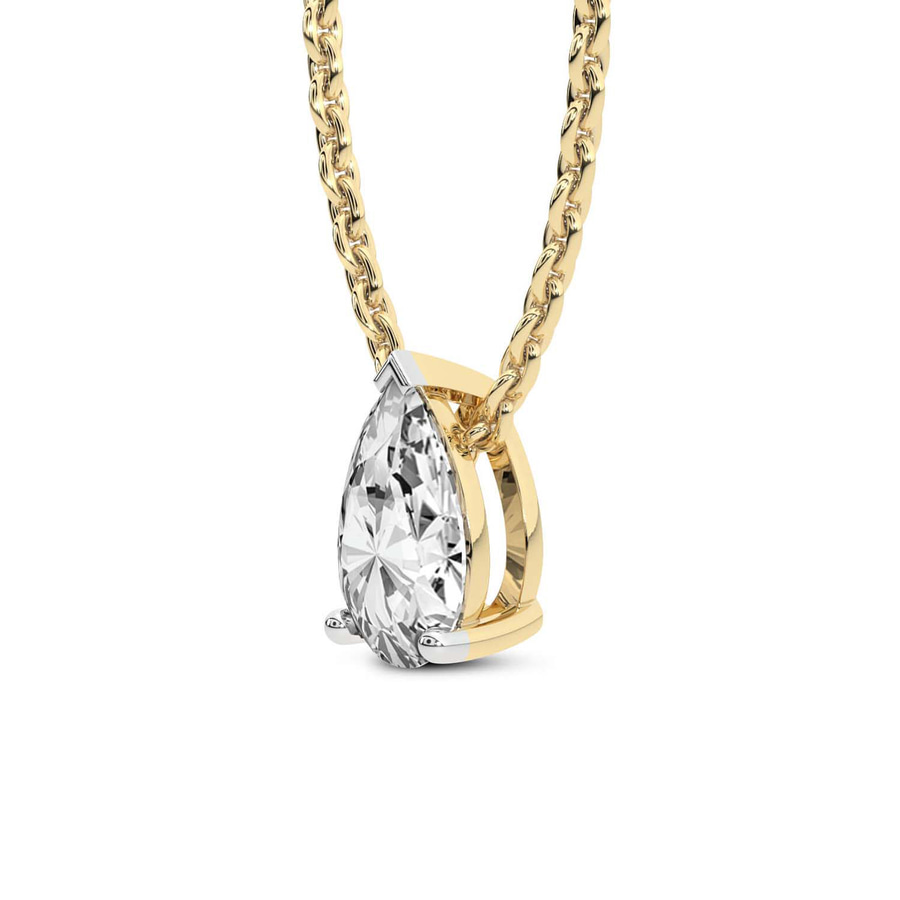 9ct Yellow Gold Marisol Pear Lab Diamond Solitaire Necklace (1/2 Ct. Tw.) side right image one