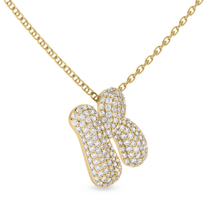 10kt Yellow Gold Lab Diamond Initial K Necklace (1 Ct. Tw.) side right image one
