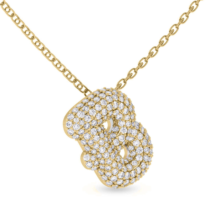 10kt Yellow Gold Lab Diamond Initial B Necklace (1 Ct. Tw.) left