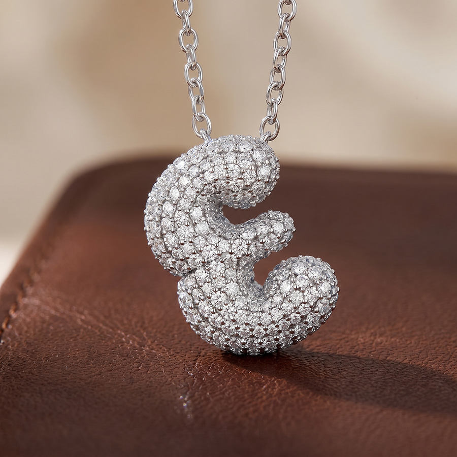 14ct Yellow Gold Lab Diamond Initial E Necklace (1 Ct. Tw.) color product image two