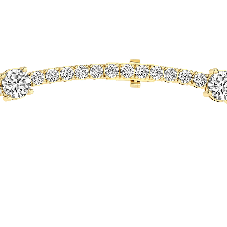 10kt Yellow Gold Solitaire Station Lab Diamond Tennis Necklace (7 Ct. Tw.) left