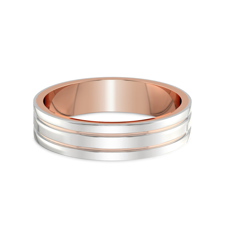 14ct Rose Gold Passion Blend Men's Band front image