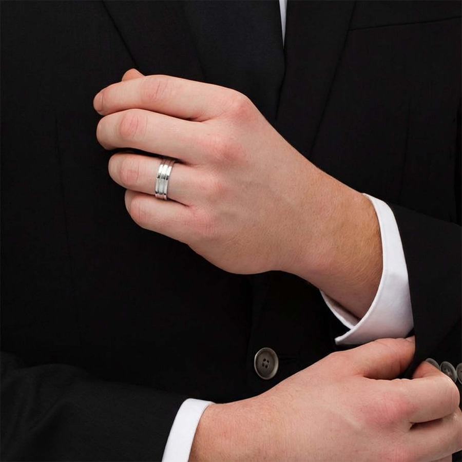14ct Rose Gold Passion Blend Men's Band model
