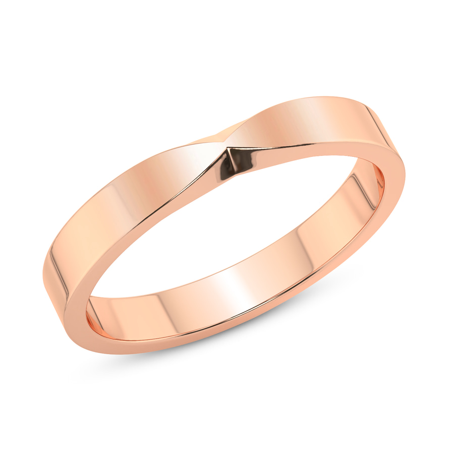 10kt Rose Gold Everlasting Bow Men's Band left
