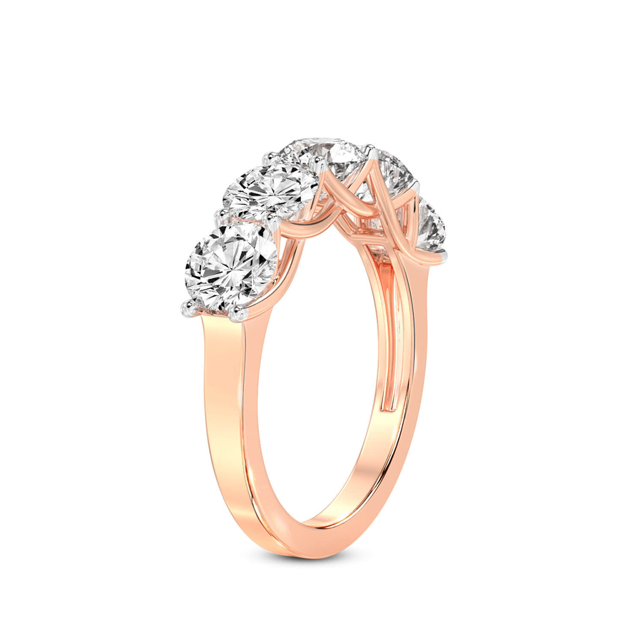 14kt Rose Gold Valentina Round Lab Diamond Anniversary Band (5 Ct. Tw.) standing product image one