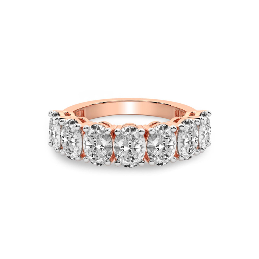 10kt Rose Gold Blanca Oval Lab Diamond Anniversary Band (1 Ct. Tw.) front image