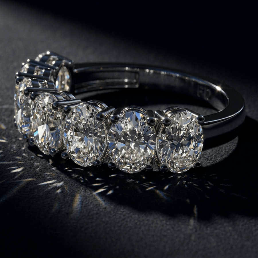 14kt Rose Gold Blanca Oval Lab Diamond Anniversary Band (1 Ct. Tw.) color product image two