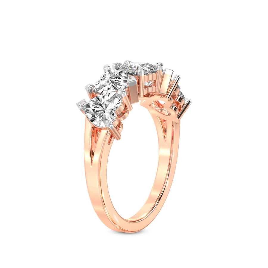 10kt Rose Gold Octavia Heart Lab Diamond Anniversary Band (2 Ct. Tw.) standing product image one