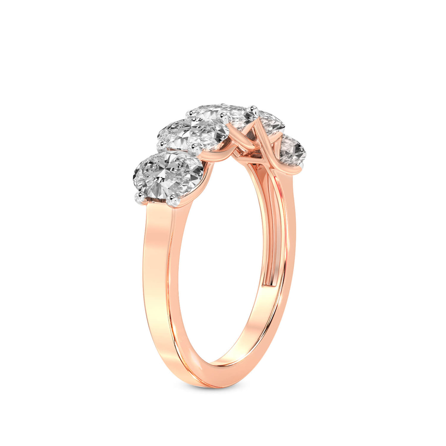 10kt Rose Gold Fairleigh Oval Lab Diamond Anniversary Band (7 Ct. Tw.) left