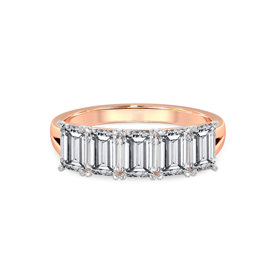 9ct Rose Gold Thalia Emerald Lab Diamond Anniversary Band (3 Ct. Tw.) front image