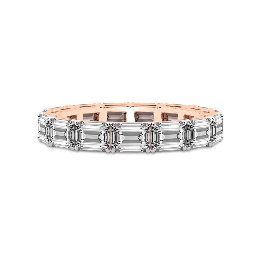 10ct Rose Gold Maven Emerald Lab Diamond Eternity Ring (8 Ct. Tw.) front image