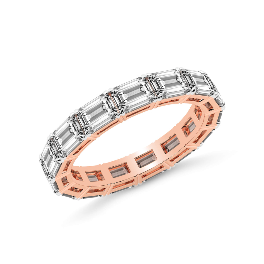 10ct Rose Gold Maven Emerald Lab Diamond Eternity Ring (8 Ct. Tw.) right