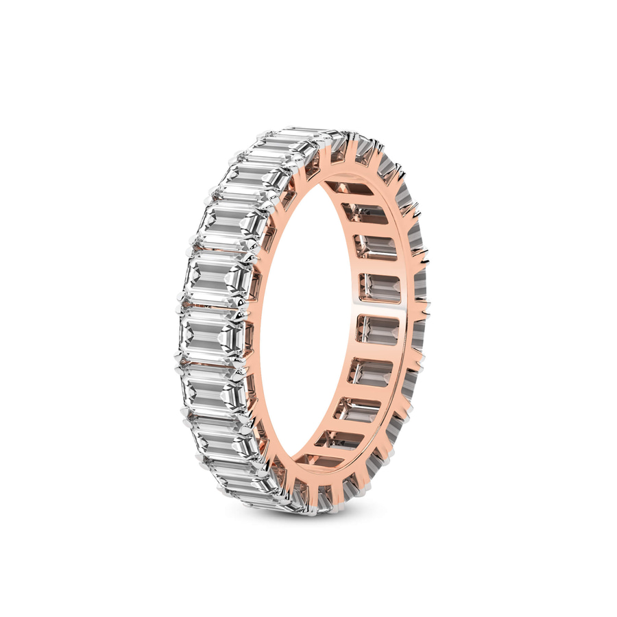 9ct Rose Gold Riley Emerald Lab Diamond Eternity Ring (5 Ct. Tw.) standing product image one