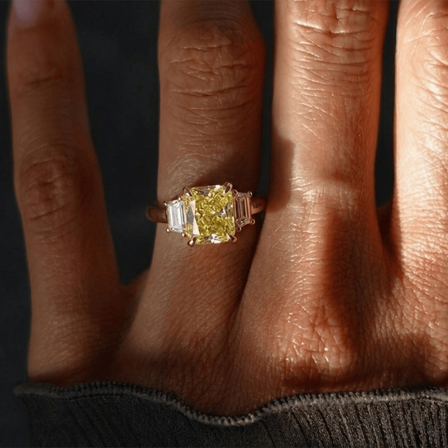 18kt Rose Gold A Summer's Day Colored Lab Diamond Ring (4 Ct. Tw.) model image two