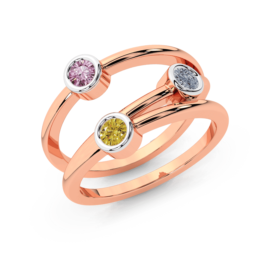 14kt Rose Gold Shooting Stars Colored Lab Diamond Ring (2 Ct. Tw.) front image