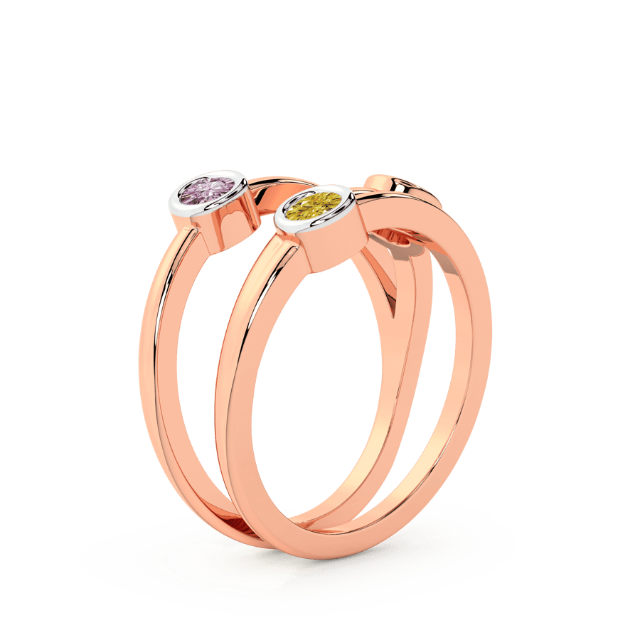 14kt Rose Gold Shooting Stars Colored Lab Diamond Ring (2 Ct. Tw.) standing product image one