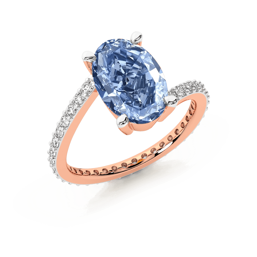 9ct Rose Gold Skyborne Colored Lab Diamond Ring (3 Ct. Tw.) front image