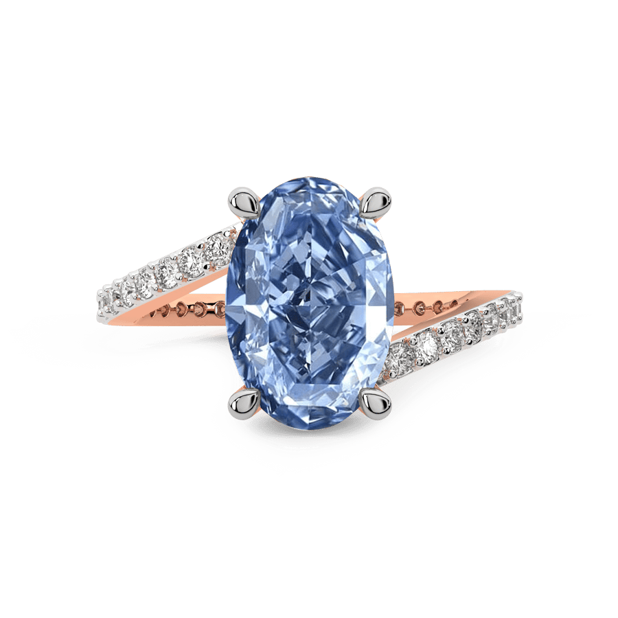 9ct Rose Gold Skyborne Colored Lab Diamond Ring (3 Ct. Tw.) left