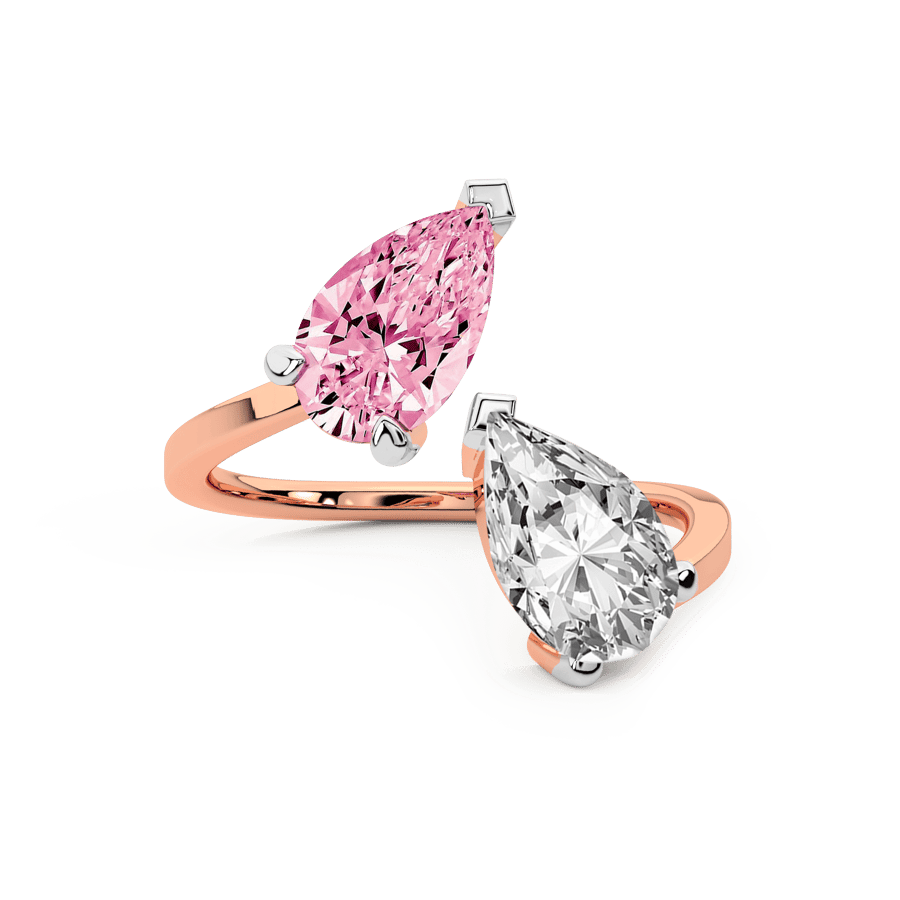 10kt Rose Gold Break of Dawn Colored Lab Diamond Ring (2 Ct. Tw.) left