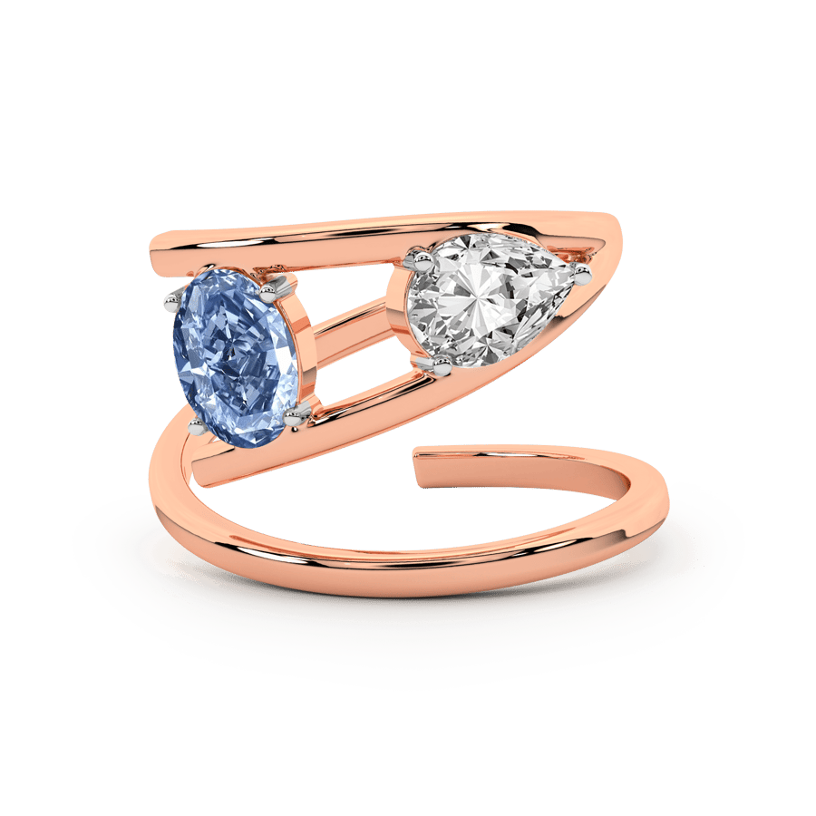 18ct Rose Gold Before the Rainbow Colored Lab Diamond Ring (1 Ct. Tw.) left