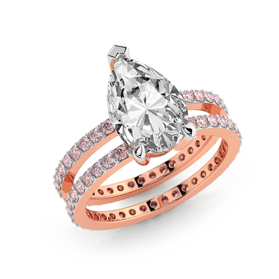 14kt Rose Gold Aurora Colored Lab Diamond Ring (3 Ct. Tw.) front image