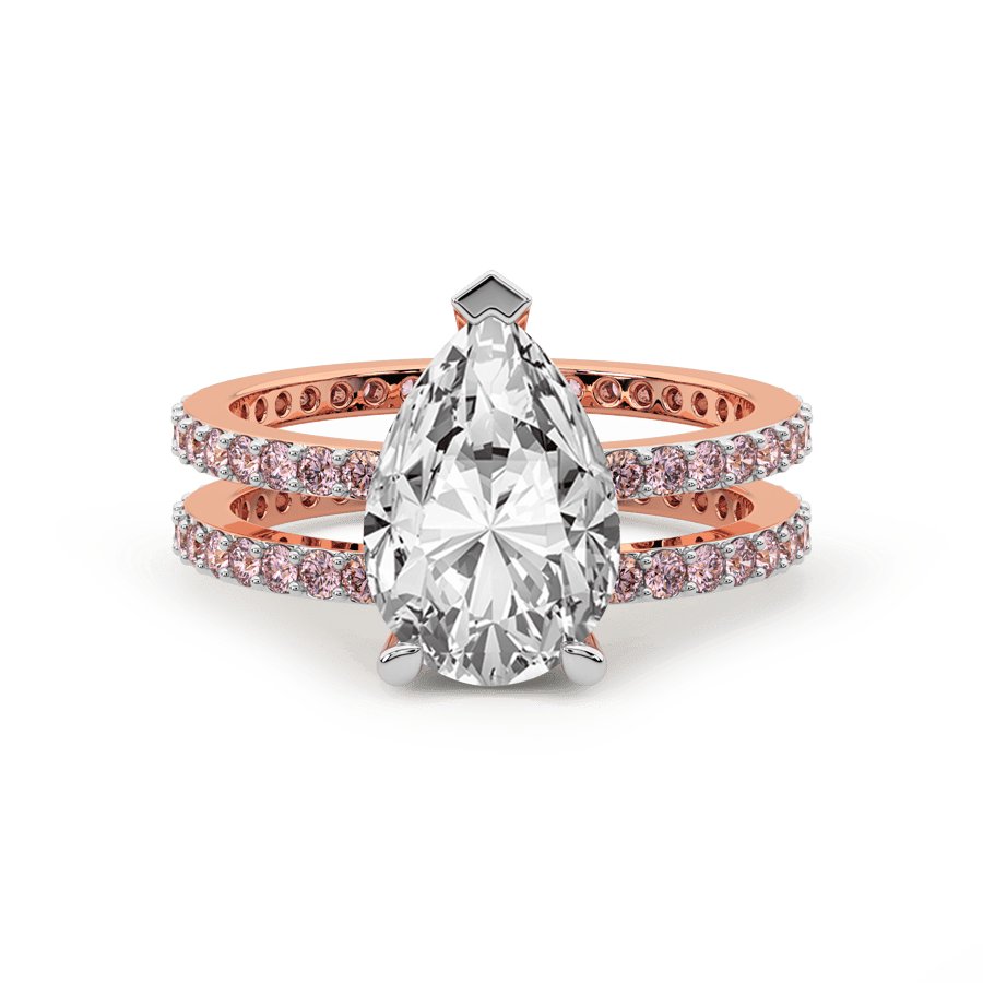 14kt Rose Gold Aurora Colored Lab Diamond Ring (3 Ct. Tw.) side right image one