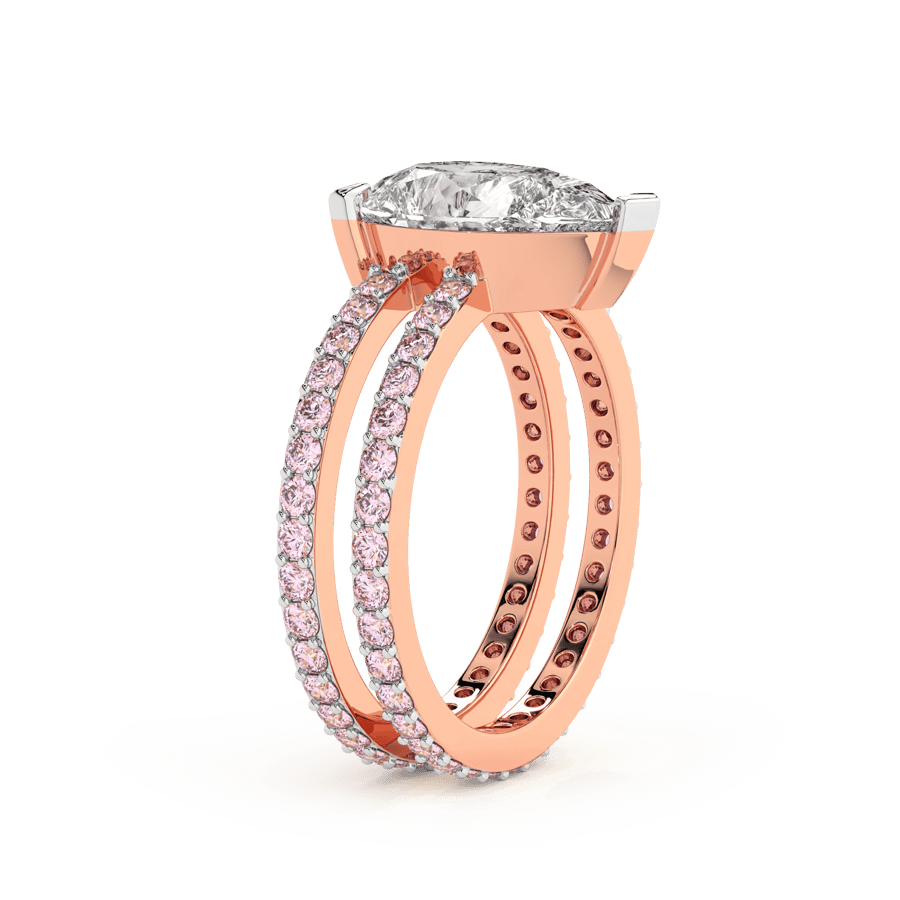 14kt Rose Gold Aurora Colored Lab Diamond Ring (3 Ct. Tw.) standing product image one