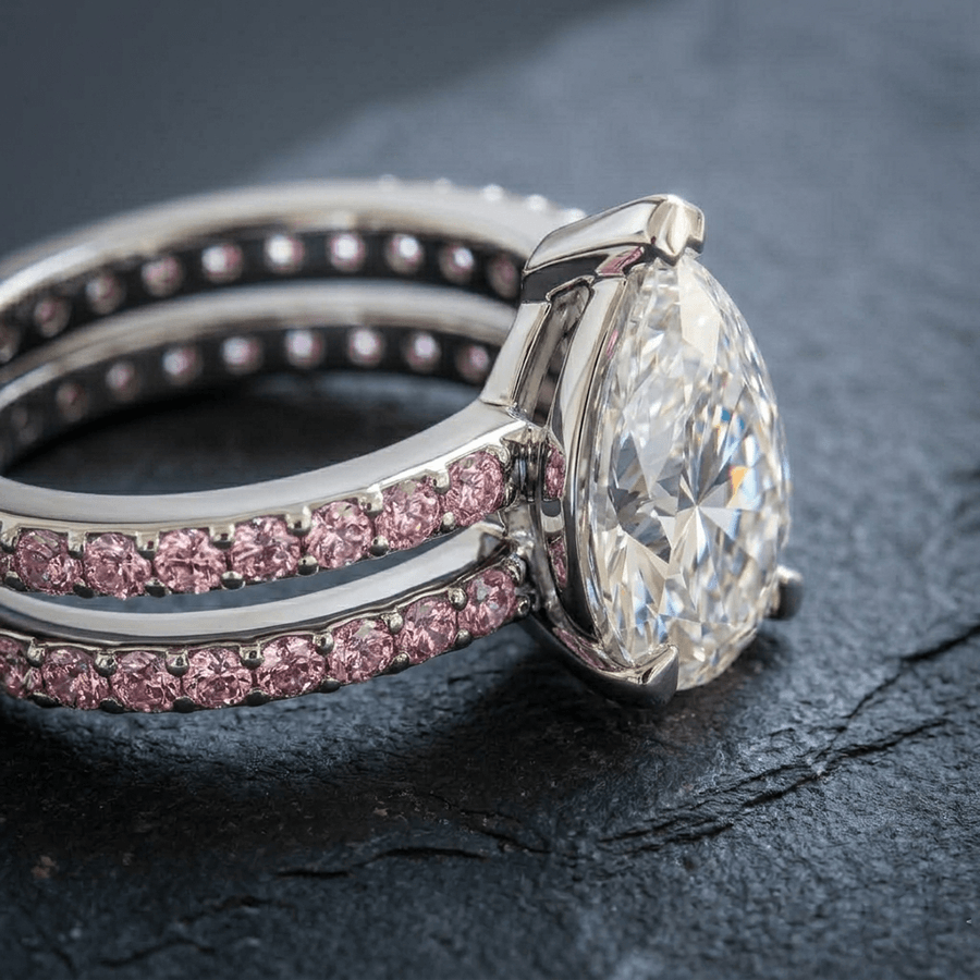 14kt Rose Gold Aurora Colored Lab Diamond Ring (3 Ct. Tw.) color product image two