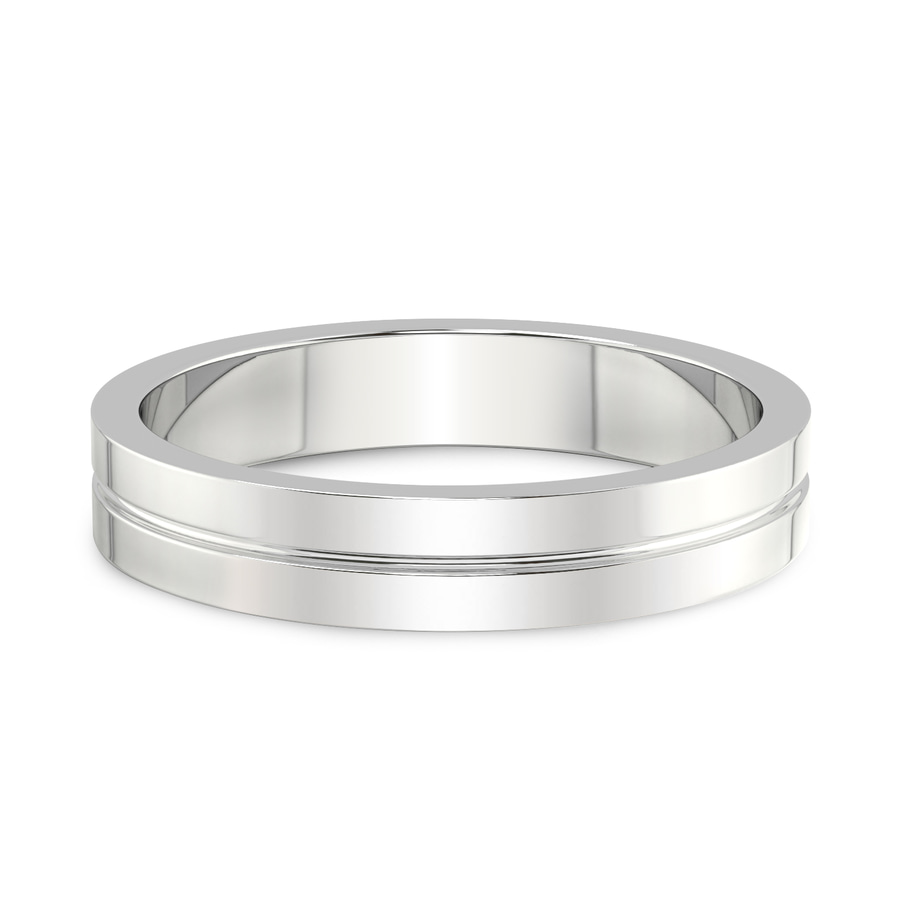 10kt White Gold Amour Men's Band front image