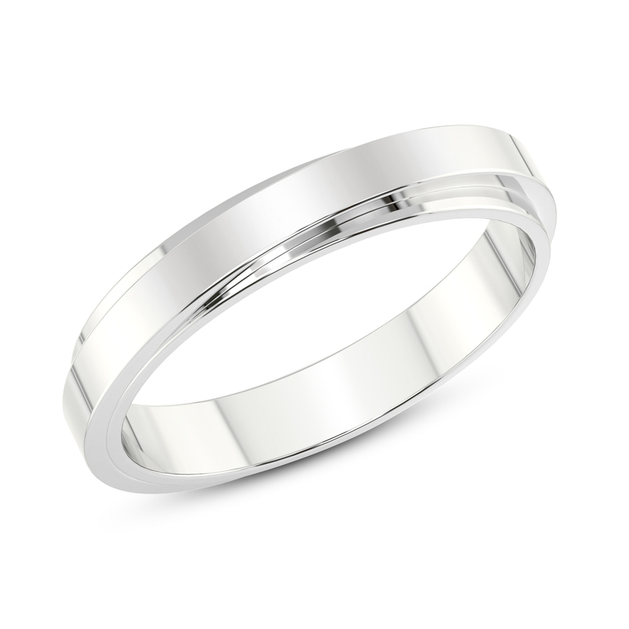 10kt White Gold Infinite Layer Men's Band left