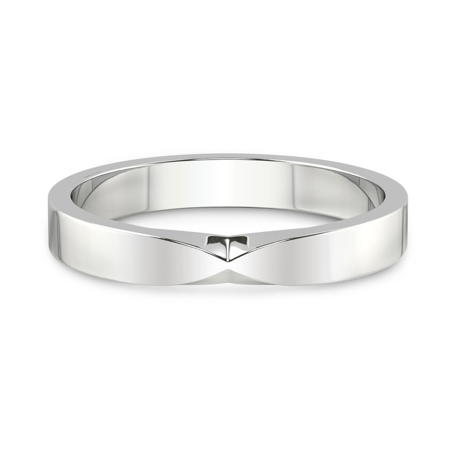 10ct White Gold Everlasting Bow Men's Band front image