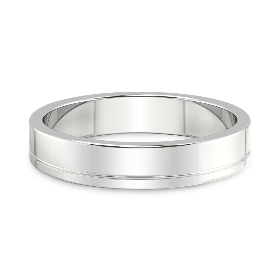 10ct White Gold Forever Men's Band front image