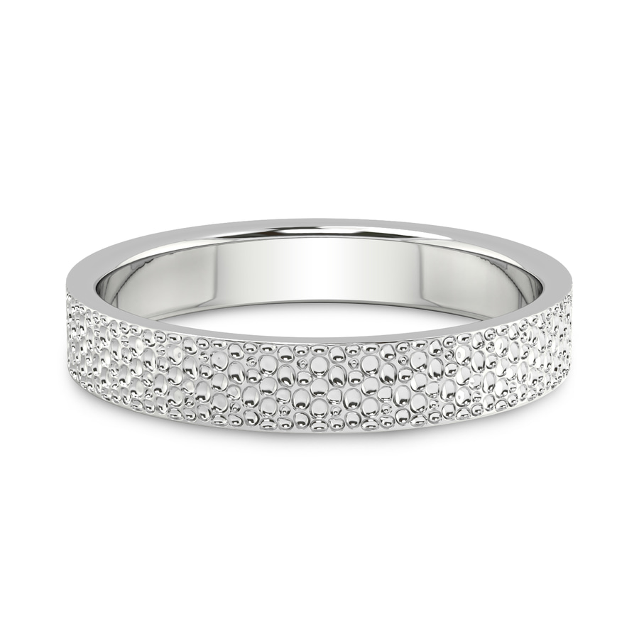 10ct White Gold Sculpted Men's Band front image