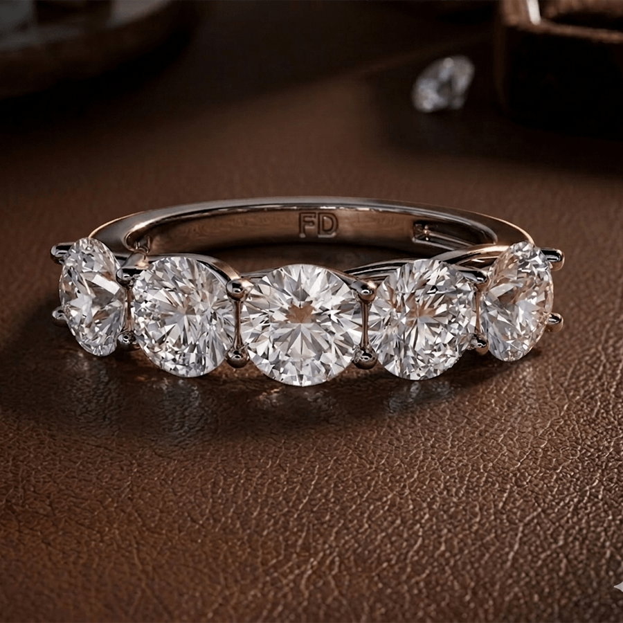 Platinum Valentina Round Lab Diamond Anniversary Band (4 Ct. Tw.) color product image two