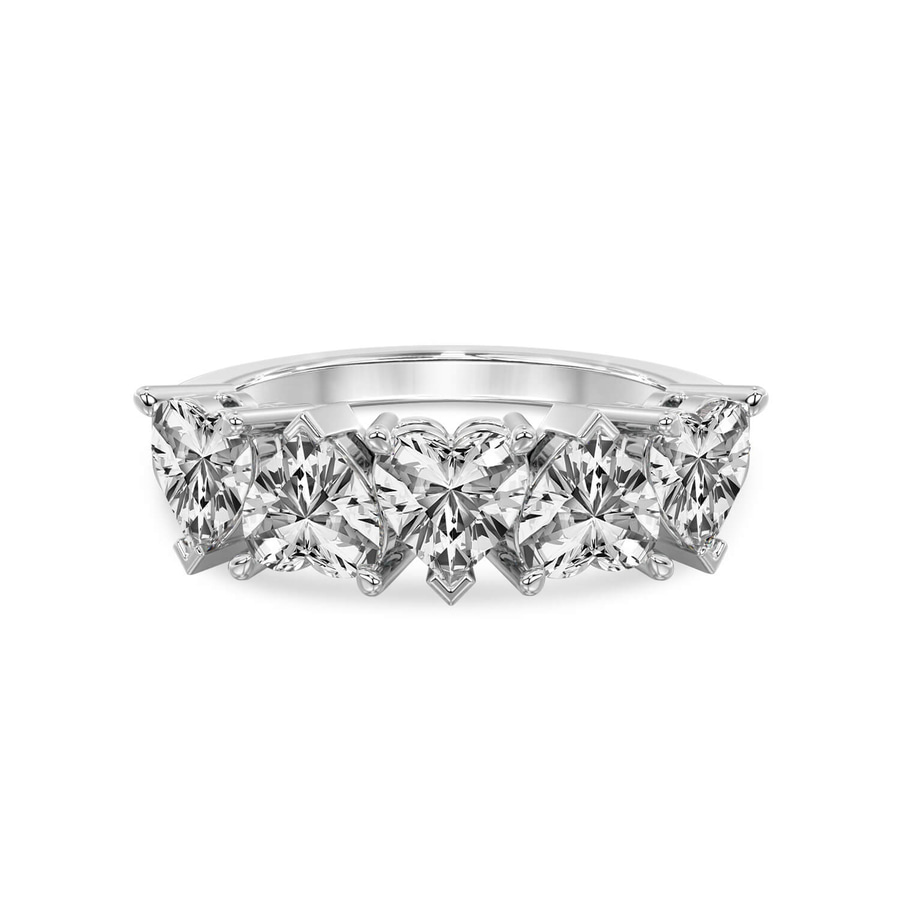 Platinum Octavia Heart Lab Diamond Anniversary Band (3 Ct. Tw.) front image