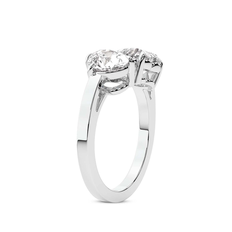 Platinum Meg Two Stone Pear and Heart Toi et Moi Lab Grown Diamond Ring (1 Ct. Tw.) standing product image one